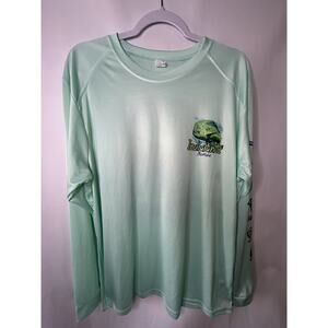 Paragon Fishing Sun Protection Long Sleeve Shirt Men’s Turquoise Blue sz L